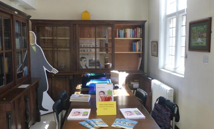 Research area and library. You are welcome to use this area to browse a publication, research into Robert Owen's life. Feel free to stay and relax her